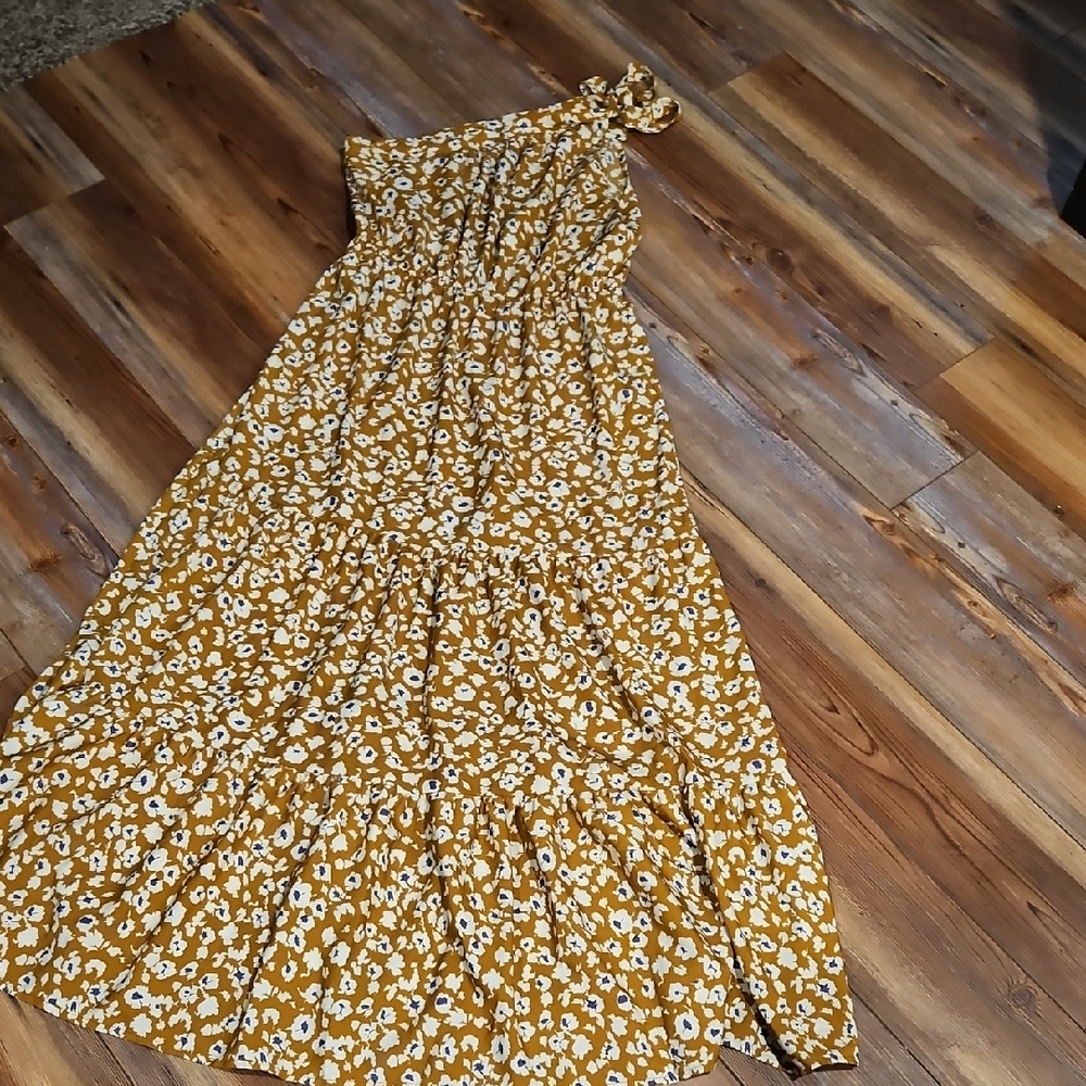 Pretty garden Floral One-Shoulder Maxi Dress